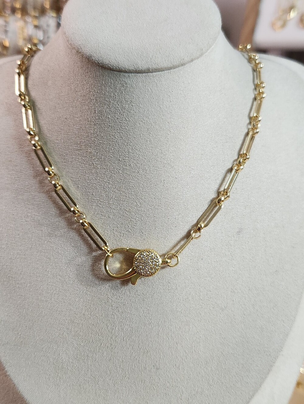 14k Gold Plated Charm Holder Necklace